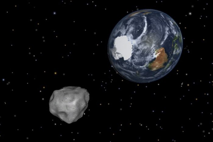   Illustrative image about the article Around the Earth A massive asteroid: Crashes are not afraid 