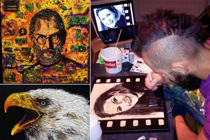 Ilustračný obrázok k článku FOTO: Lennon, zvieratá aj abstrakcia. Mladý Brezňan vytvára unikátne maľby