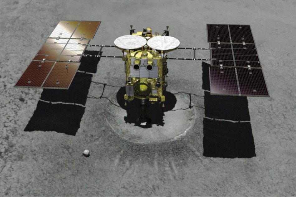 Ilustračný obrázok k článku Japonská sonda úspešne pristála na asteroide: Počas kontaktu odobrala vzorky