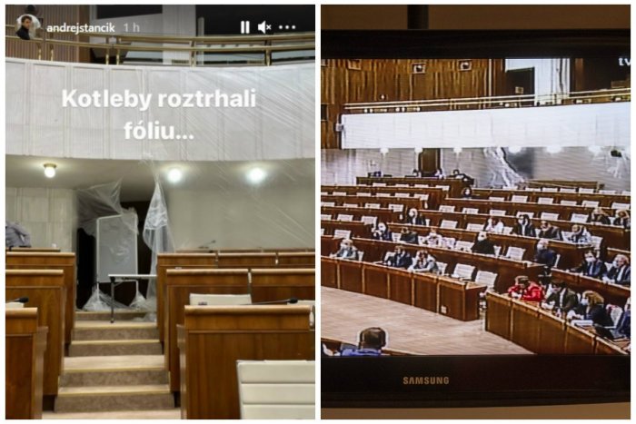Ilustračný obrázok k článku Kotlebovci vyčíňali v parlamente! Roztrhali fóliu oddeľujúcu poslancov s covidom