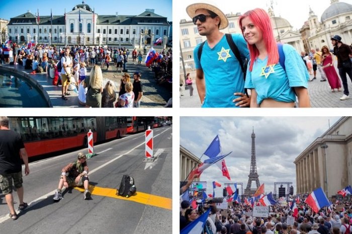 Ilustračný obrázok k článku Európu zmietajú protesty proti vládam a ich opatreniam: Pridala sa aj Bratislava, VIDEO
