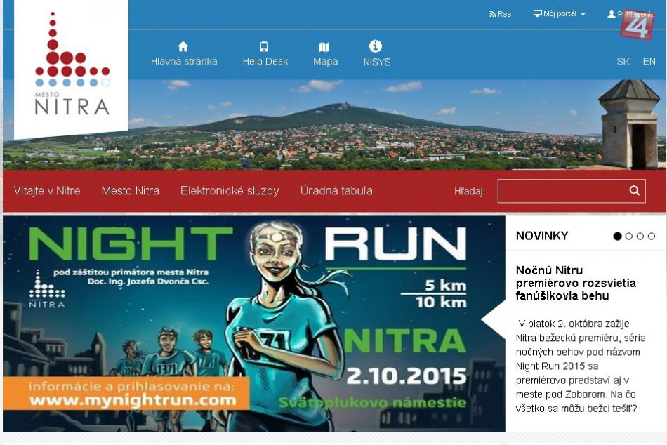 Mesto Nitra s novým webom: Pripravuje sa na ostré spustenie elektronických služi