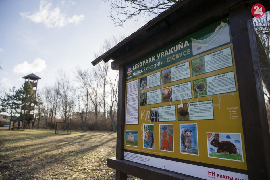 Novootvorená rozhľadňa v lesoparku vo Vrakuni
